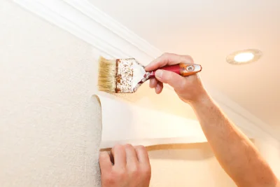 Pose de papier peint à Curdin — revêtements muraux et toiles de verre